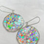 Medium Disco Earrings With Silver Sparkles, thumbnail 11 of 11