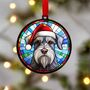 Schnauzer In Santa Hat Suncatcher Decoration, thumbnail 6 of 6