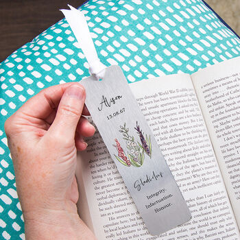 Birth Flower Personalised Water Colour Bookmark, 12 of 12