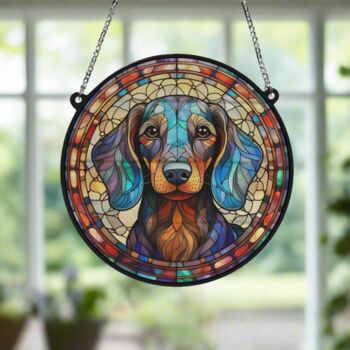 Dachshund Stained Glass Effect Suncatcher, 6 of 6