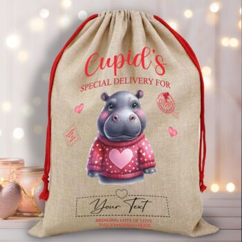 Personalised Valentine Animal Love Heart Cupid Sack, 6 of 12