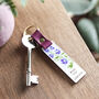 Wooden Personalised Birth Flower Keyring, thumbnail 1 of 3