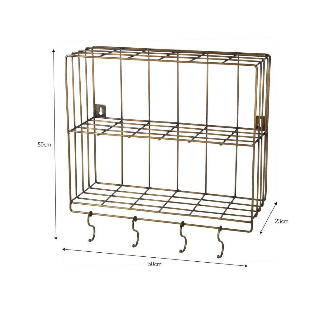 Antique Brass Wirework Wall Rack By All Things Brighton Beautiful