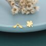 Mismatched Maple Seed And Maple Leaf Stud Earrings In Sterling Silver, thumbnail 6 of 12