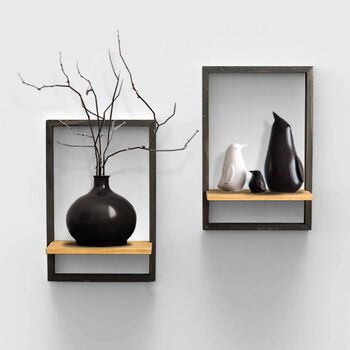 Pack Of Two Wood Floating Decor Hanging Shelves, 3 of 4