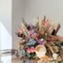 Hydrangea Pastel Bouquet With Eucalyptus Bark Sticks And Protea, thumbnail 2 of 7