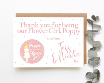 Personalised Flower Girl Card And Badge, 4 of 4