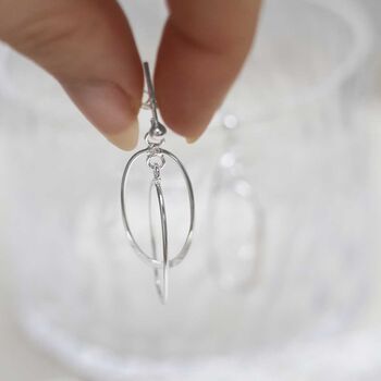 Sterling Silver Double Oval Stud Earrings, 4 of 6