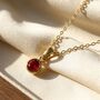 Mini Round Garnet January Birthstone Pendant Necklace, thumbnail 1 of 4