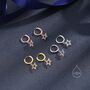 Sterling Silver Tiny Cz Star Huggie Hoop Earrings, thumbnail 5 of 10