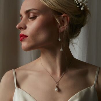 Royal Pearl Calla Lily Pendant, 4 of 9