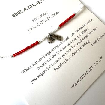Nottingham Forest Fc Bead Bracelet With Heart Charm, 2 of 5