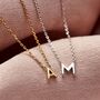 Petite Sterling Silver Initial Necklace, thumbnail 2 of 6