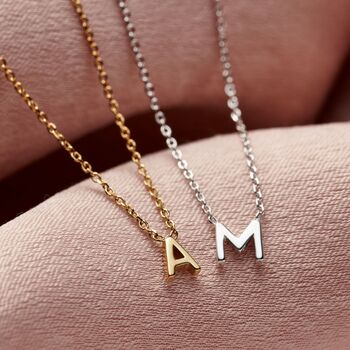 Petite Sterling Silver Initial Necklace, 2 of 6