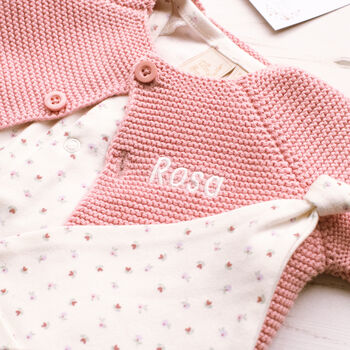 New Baby Cardigan, Babygrow And Hat Gift Set, 7 of 12