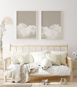 Over The Bed Cloud Wall Art Set Of Two, 3 of 5