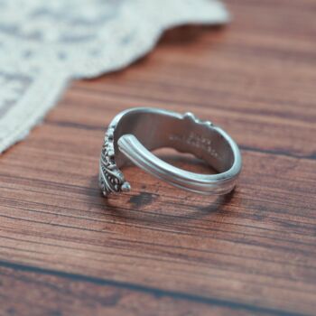 Ornate Victorian Spoon Wrap Ring, 4 of 6