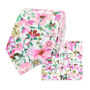 Wedding 100% Cotton Floral Print Tie Pink And White, thumbnail 3 of 4