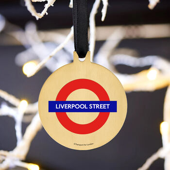 Official Tfl London Tube Stop Hanging Tree Decoration, 3 of 6