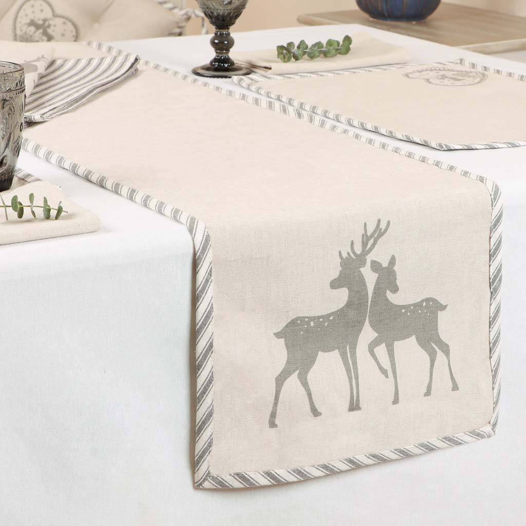 Woodland Deer Cotton Table Runner And Placemats By Dibor