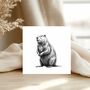 Hand Drawn Beaver Wildlife Greeting Card, thumbnail 1 of 5