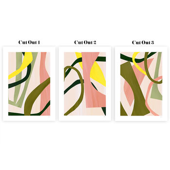 Abstract Cut Out Shapes Print Set Of Three, 6 of 10