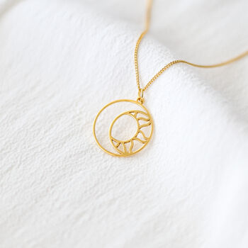Sun And Moon Necklace In Sterling Silver, 6 of 10