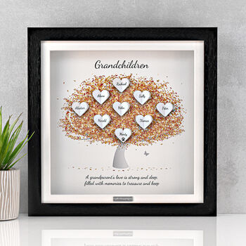 3D Personalised Grandchildren Family Tree Print In Six Colours, 5 of 12
