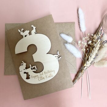 Personalised Age Rabbits Birthday Card, 2 of 7