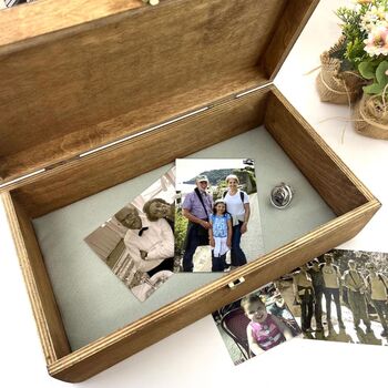 Personalised Antiqued Christening Memory Box, 10 of 10