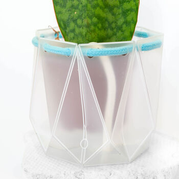 Origami Self Watering Eco Plant Pot: 15cm | Blue Cord, 9 of 9