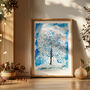 Winter Blue Personalised Family Tree Print, thumbnail 1 of 8