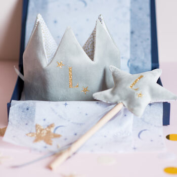 Magical Personalised Velvet Wand And Crown Set, 5 of 9