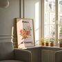 Italian Peach Art Print Poster, Verona Italy, Fruit, Hand Drawn, thumbnail 2 of 4