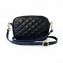 Black Leather Quilted 'Riviera' Handbag, thumbnail 5 of 7