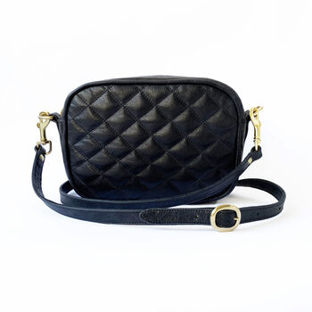 Black Leather Quilted 'Riviera' Handbag, 5 of 7