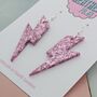Pink Glitter Lightning Bolt Earrings Small And Large, thumbnail 4 of 11