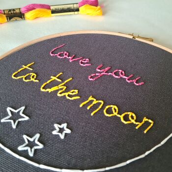 Love You To The Moon Embroidery Kit, 3 of 3