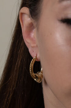 Large Gold Hoop Earrings, Chunky Gold Hoops, 2 of 6