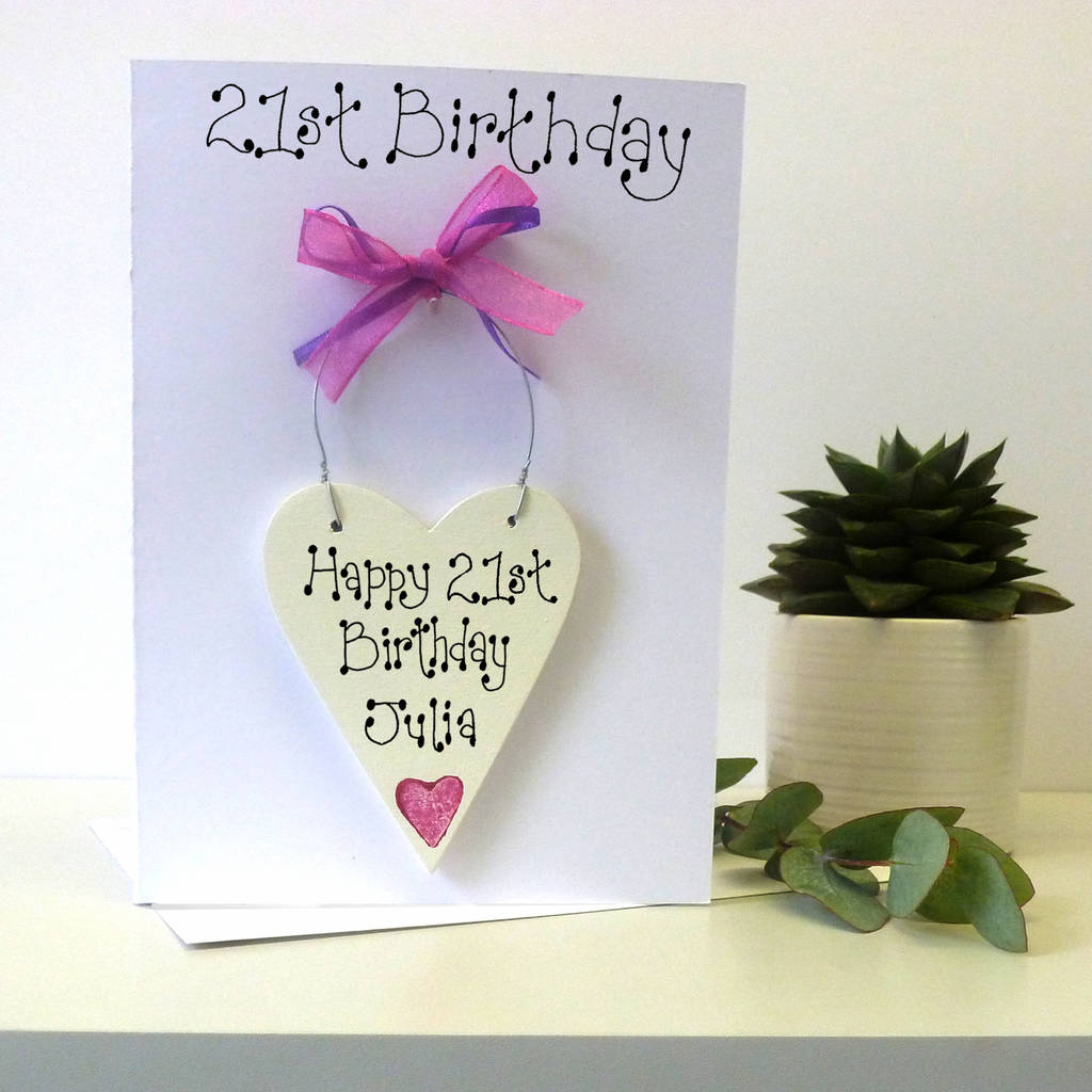 Personalised 21st Birthday Card By Country Heart