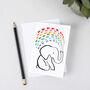 Elephant Rainbow Greeting Card, thumbnail 2 of 3