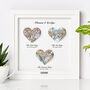 Personalised Paper Anniversary Gift 3D Heart Map Special Occasions Print, thumbnail 9 of 12