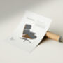 Furniture Illustration Print Eames Lounge Chair, thumbnail 4 of 5
