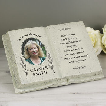 Personalised Botanical Memorial Photo Resin Book, 2 of 3