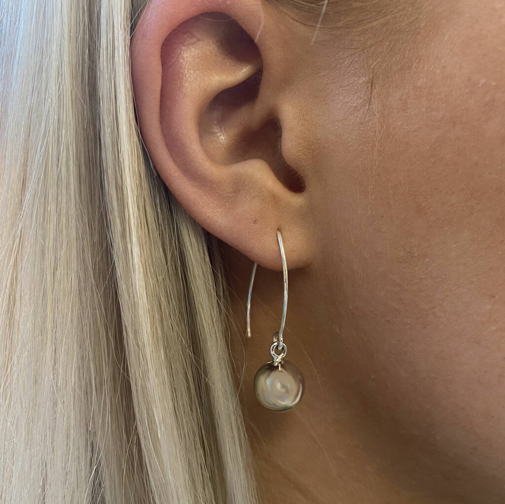Sterling Silver Ball Drop Hook Earrings By Lovethelinks