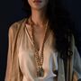 Handmade Sari Silk Beaded Necklace With Vintage Jhumka, thumbnail 7 of 8