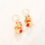 Lucky Maneki Neko Cat Huggie Earrings, thumbnail 1 of 2