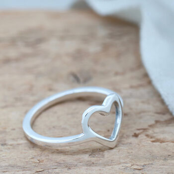 Silver Heart Ring. Geometric Ring, 4 of 10