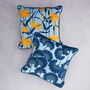 Baby Blue Velvet Patterned Cushion, thumbnail 7 of 8