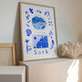 Sark, Channel Islands Blue Painted Scenes Print, thumbnail 6 of 6